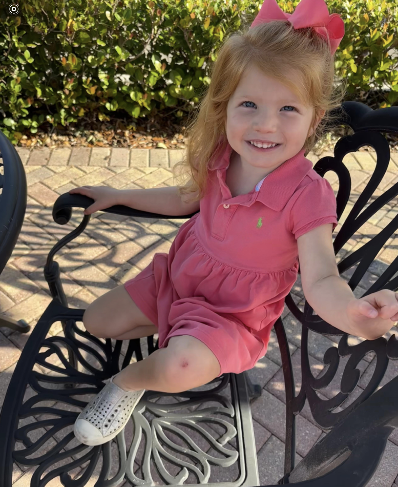 Eloise in her pink dress